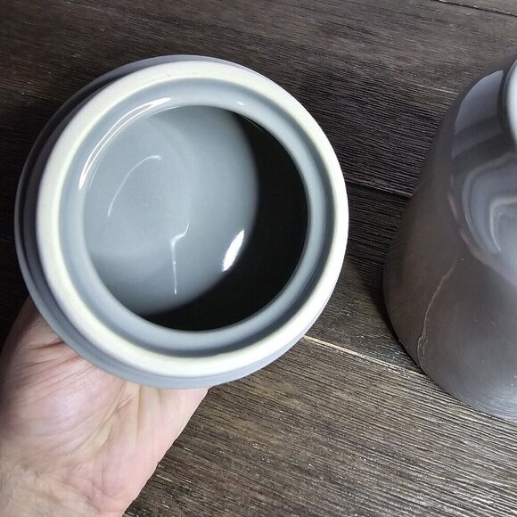 NWT Rae Dunn Artisan Tea Baby Canister Grey Black Lettering Farmhouse Basics - Picture 10 of 13